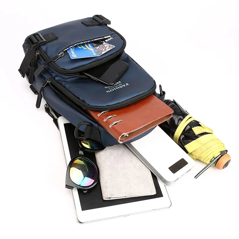 Nylon Military Cross Body Chest Bags Male Sling Bag Charging USB Interface Casual Fashion Men Rucksack One Shoulder Backpack