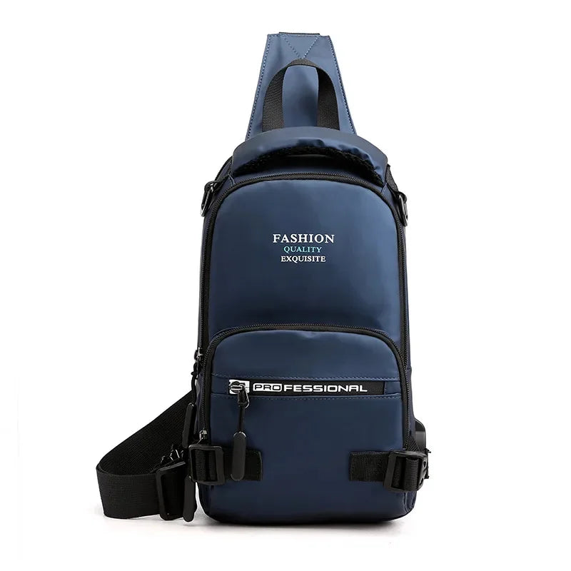 Nylon Military Cross Body Chest Bags Male Sling Bag Charging USB Interface Casual Fashion Men Rucksack One Shoulder Backpack