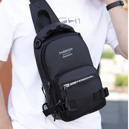 Nylon Military Cross Body Chest Bags Male Sling Bag Charging USB Interface Casual Fashion Men Rucksack One Shoulder Backpack