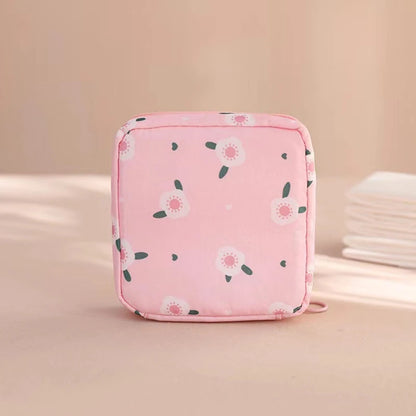 Nylon Sanitary Napkin Storage Bags Period Bag Pad Bags School Sanitary Pouch with Zipper for Teen Girls Women Ladies