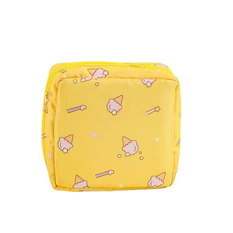 Nylon Sanitary Napkin Storage Bags Period Bag Pad Bags School Sanitary Pouch with Zipper for Teen Girls Women Ladies