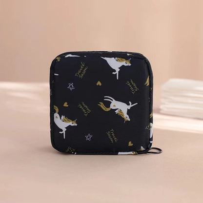 Nylon Sanitary Napkin Storage Bags Period Bag Pad Bags School Sanitary Pouch with Zipper for Teen Girls Women Ladies
