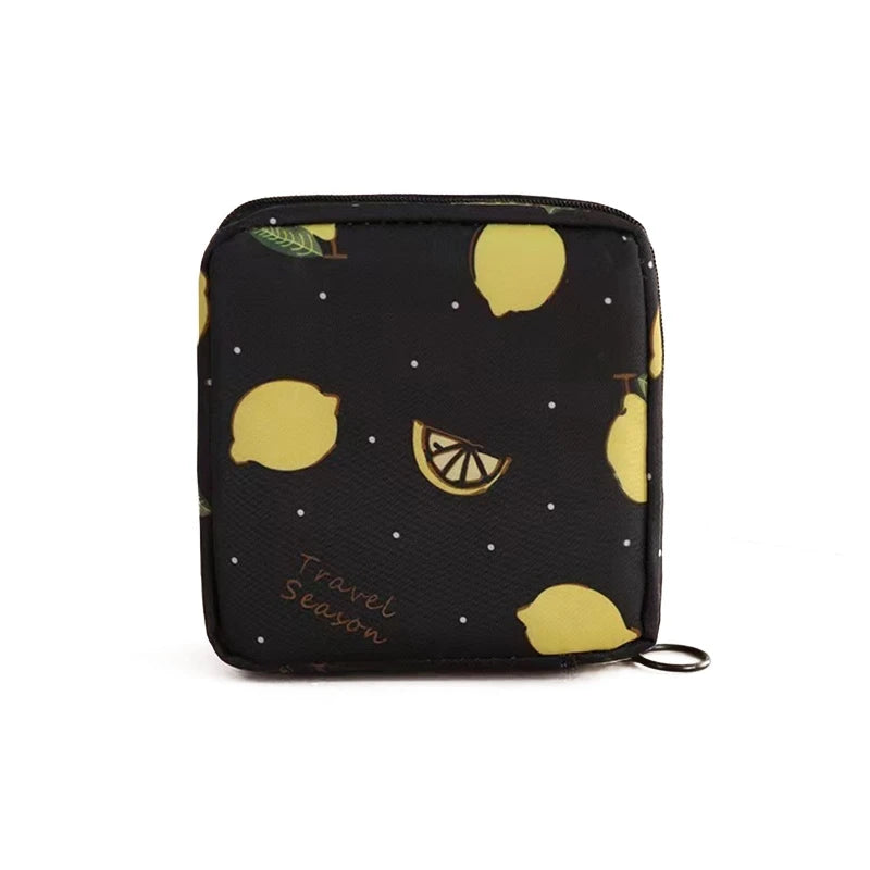 Nylon Sanitary Napkin Storage Bags Period Bag Pad Bags School Sanitary Pouch with Zipper for Teen Girls Women Ladies