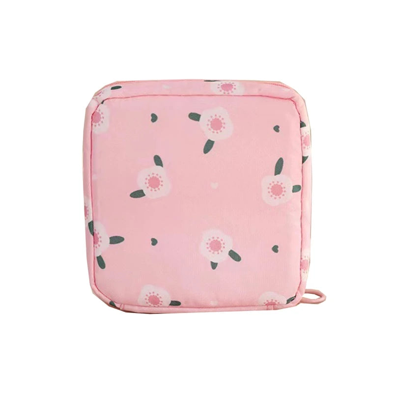 Nylon Sanitary Napkin Storage Bags Period Bag Pad Bags School Sanitary Pouch with Zipper for Teen Girls Women Ladies