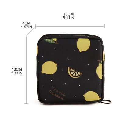 Nylon Sanitary Napkin Storage Bags Period Bag Pad Bags School Sanitary Pouch with Zipper for Teen Girls Women Ladies