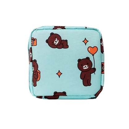 Nylon Sanitary Napkin Storage Bags Period Bag Pad Bags School Sanitary Pouch with Zipper for Teen Girls Women Ladies