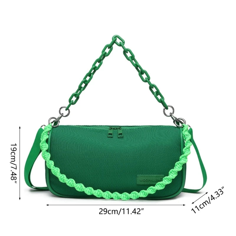 Nylon Shoulder Bag Underarm Tote Crossbody Bag Crossbody Purse Shoulder Bag Purse Sport Bag for Women Girl Dating Sport