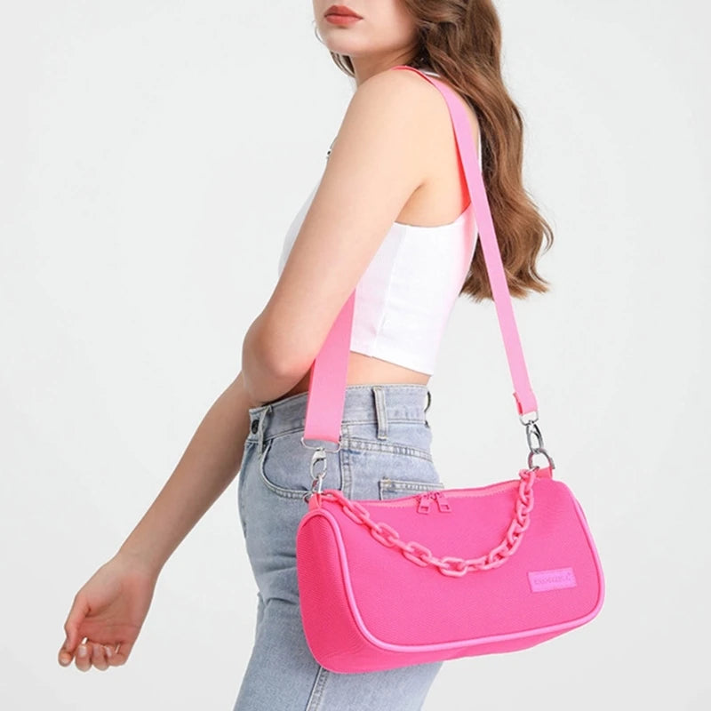 Nylon Shoulder Bag Underarm Tote Crossbody Bag Crossbody Purse Shoulder Bag Purse Sport Bag for Women Girl Dating Sport