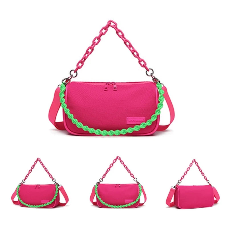Nylon Shoulder Bag Underarm Tote Crossbody Bag Crossbody Purse Shoulder Bag Purse Sport Bag for Women Girl Dating Sport