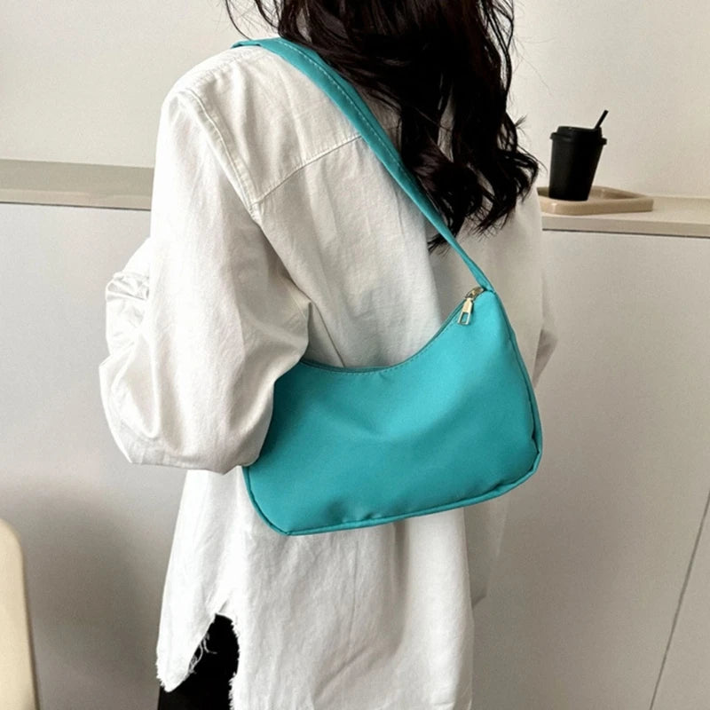 Nylon Shoulder Purse for Women Evening Handbag Armpit Bags Shoulder Bags Small Tote Bag Summer Simple Handbags