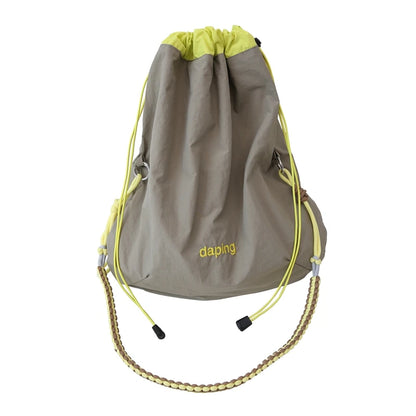 Nylon Solid Color Cute Style Women Female Kawaii Lightweight Messenger Bags Drawstring Girls  Teenage Soft Shoulder bag Fashion