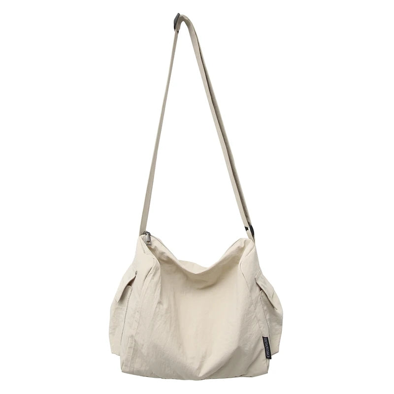 Nylon Solid Color Simple Style Women Female Small Lightweight Messenger Bags Girls Unisex Teenage Soft Shoulder bag Fashion