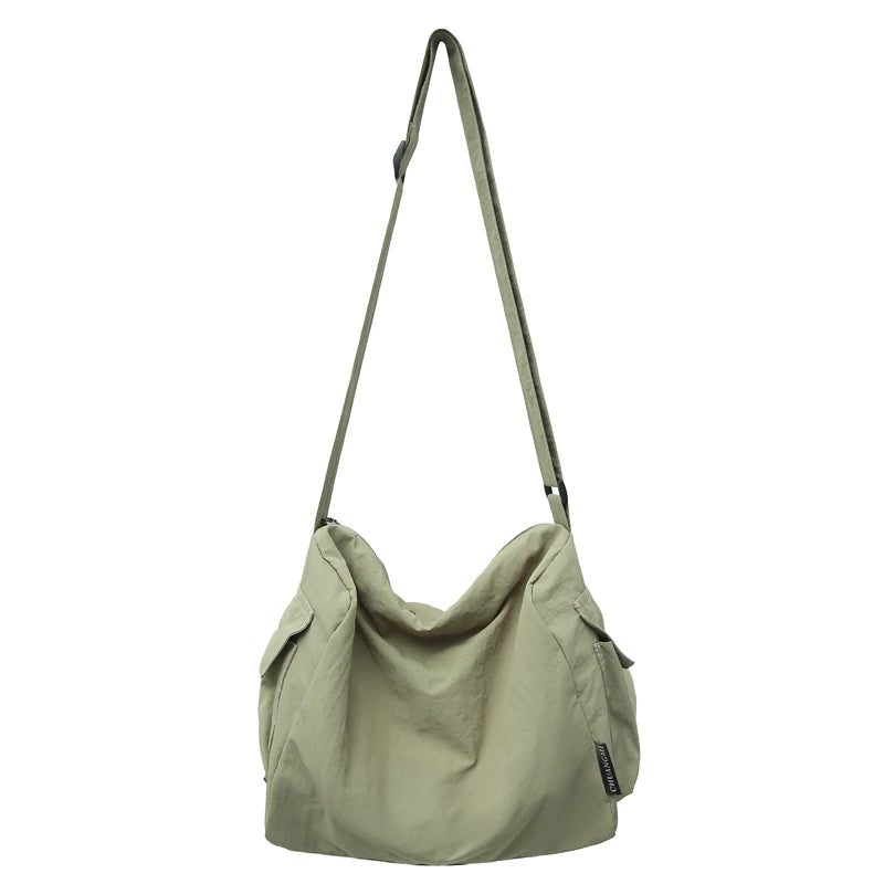 Nylon Solid Color Simple Style Women Female Small Lightweight Messenger Bags Girls Unisex Teenage Soft Shoulder bag Fashion