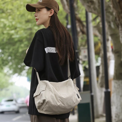 Nylon Solid Color Simple Style Women Female Small Lightweight Messenger Bags Girls Unisex Teenage Soft Shoulder bag Fashion