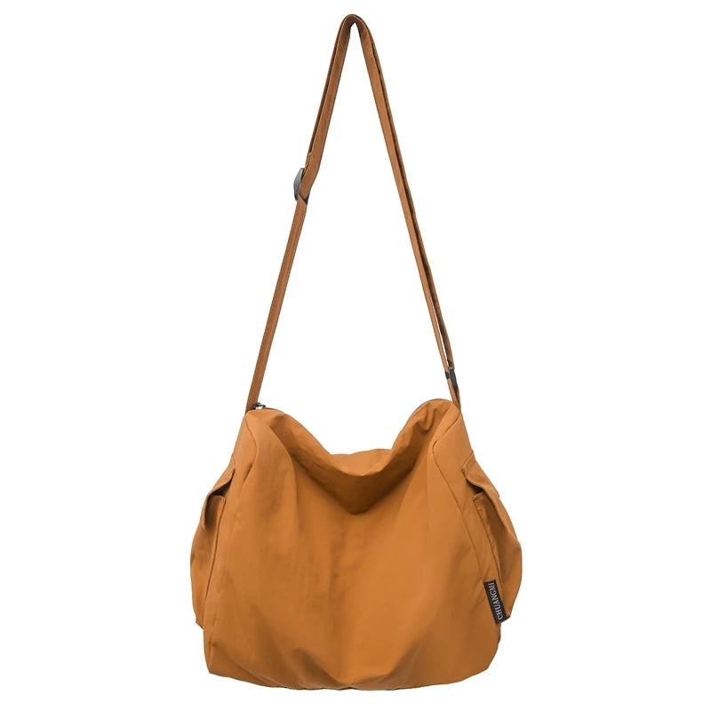 Nylon Solid Color Simple Style Women Female Small Lightweight Messenger Bags Girls Unisex Teenage Soft Shoulder bag Fashion