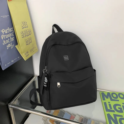 Nylon backpack for women solid color fashion Korean version schoolbag female college students casual shoulders Rucksack