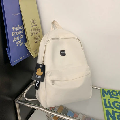 Nylon backpack for women solid color fashion Korean version schoolbag female college students casual shoulders Rucksack