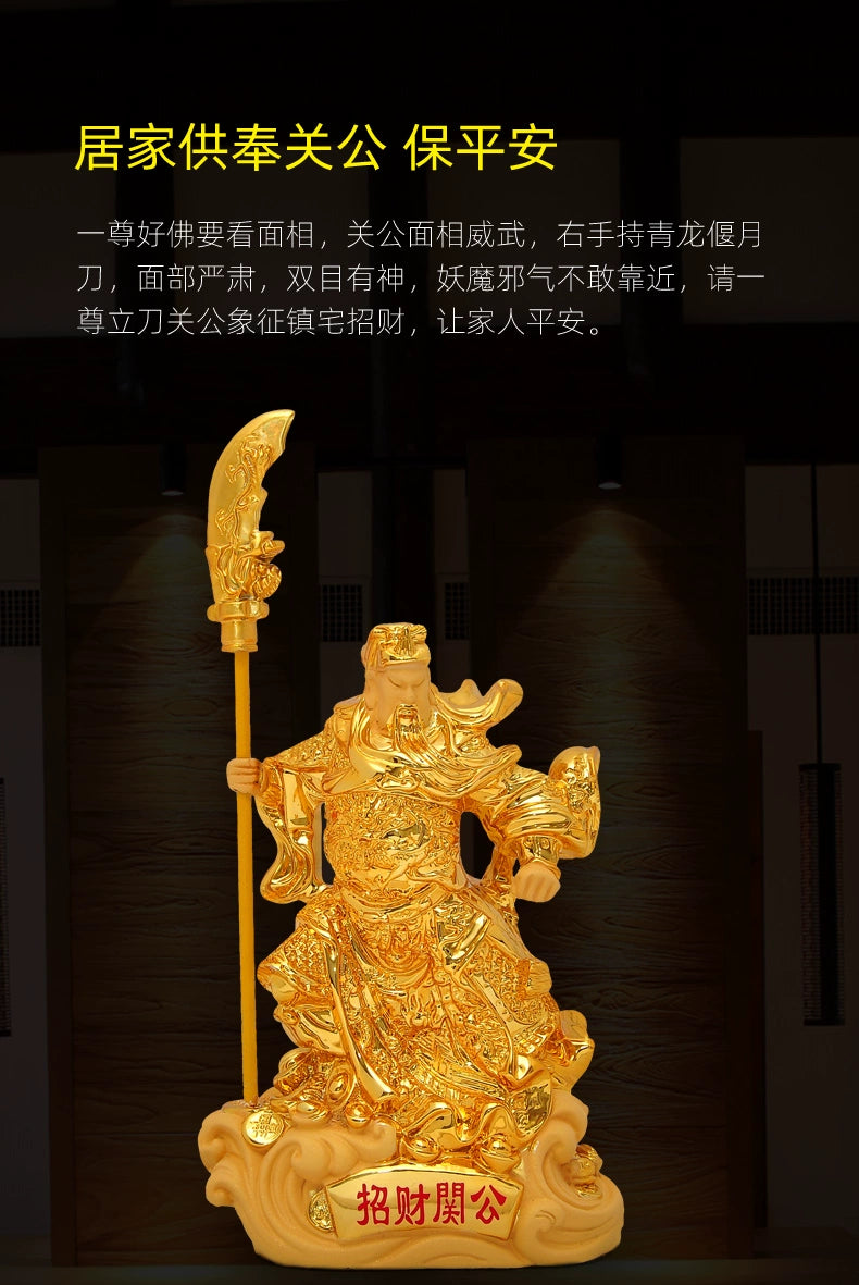 Statue of Guangong ornaments God of wealth Buddha lucky crafts TV stand accessories, free shipping