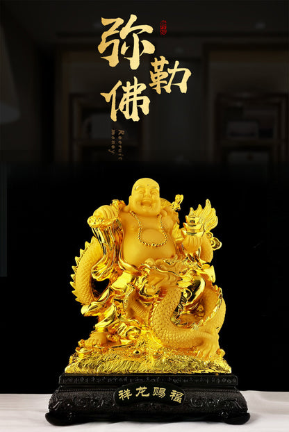 Dragon resin Maitreya Buddha shiva decoration living room big belly laughing Buddha office decoration entrance door sculpture