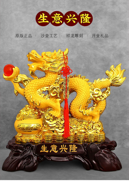 Resin dragon bead handicraft furnishing articles Prosperous home decoration decoration mascot Fengshui statue