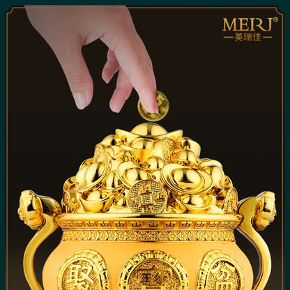 GOLD Resin money box statue Gold ingot boxes Feng Shui home decoration  accessories birthday present home decor accessories