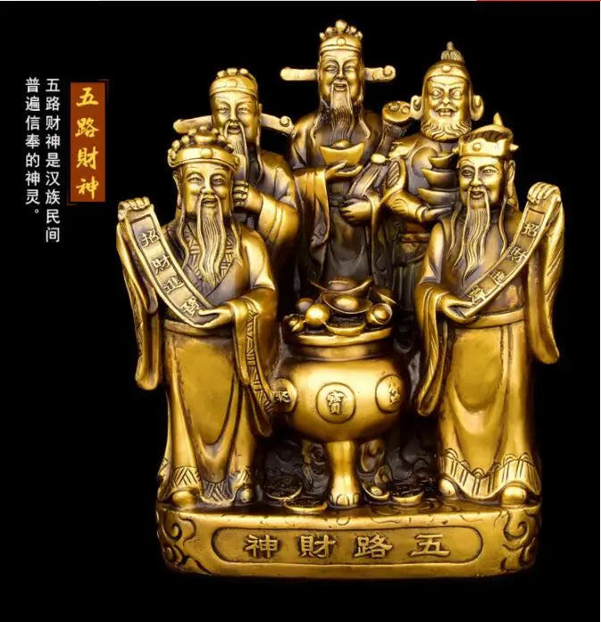 OP GOOD  foreign business gift CHINA beijing opera ART FACE PU gilding fan copper statue with box --Collector Edition