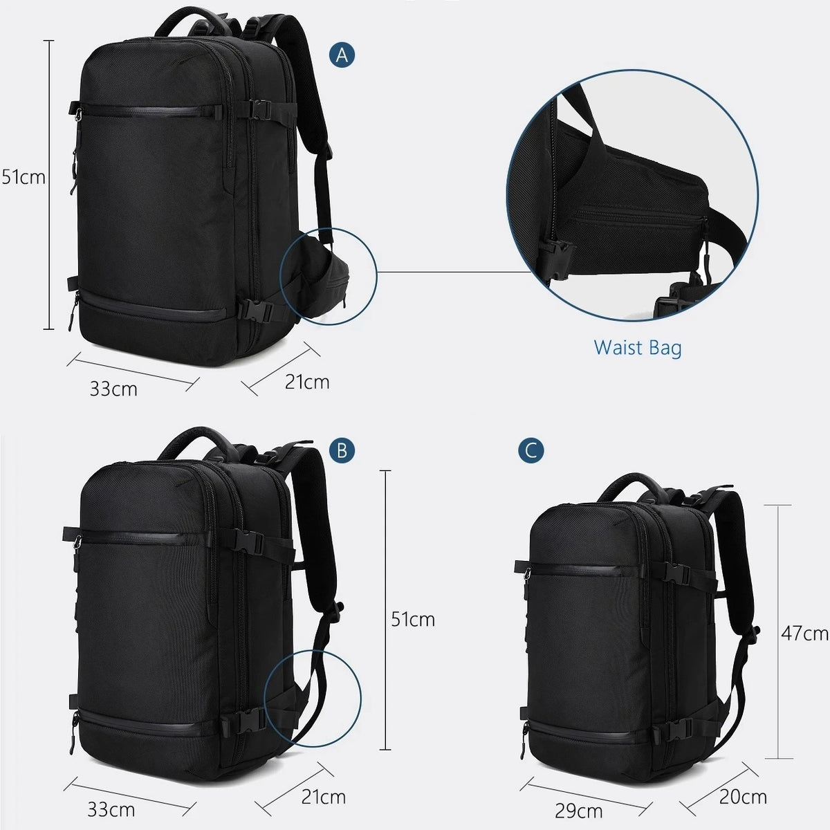 OZUKO 17 Inch Laptop Backpacks Multifunction Men Backpack for Waterproof USB Charging Travel Backpack Large Capacity Mochila