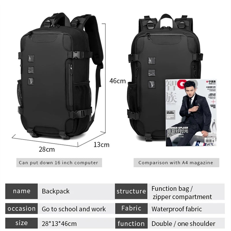 OZUKO Backpack Large 15.6 inch Laptop Backpacks USB Charging Teenager Schoolbag Male Waterproof Travel Bag Mochilas