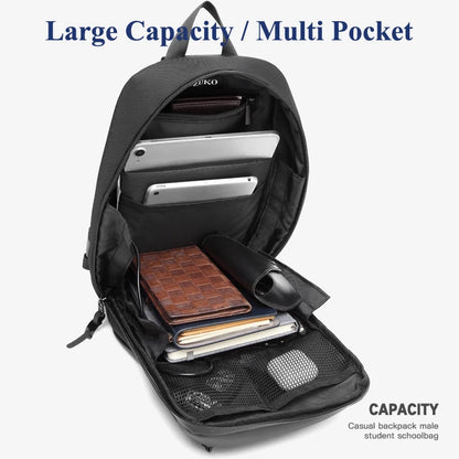OZUKO Casual Business Shoulder Bag with USB Charging Port Large Capacity Waterproof Adjustable Messenger Bag Outdoor