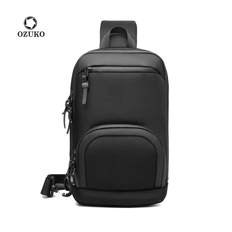 OZUKO Casual Business Shoulder Bag with USB Charging Port Large Capacity Waterproof Adjustable Messenger Bag Outdoor