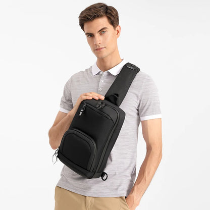 OZUKO Casual Business Shoulder Bag with USB Charging Port Large Capacity Waterproof Adjustable Messenger Bag Outdoor