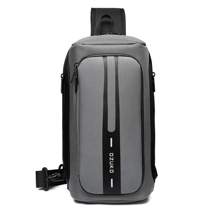 OZUKO Casual USB Charging Sling Bag Multifunction Crossbody Bag for Men Anti-theft Shoulder Messenger Bags Male Waterproof Bag
