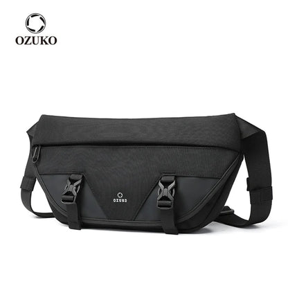 OZUKO Cell phone Shoulder Bag Waperproof Oxford Male Crossbody Bags Outdoor Sports Crossbody Bag Light Weight Travel Chest Bags