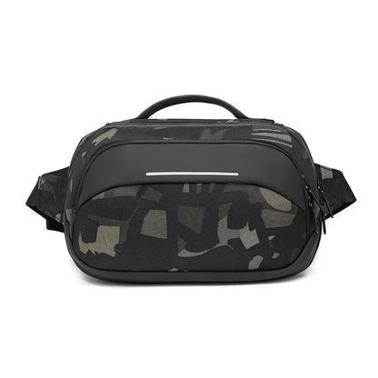 OZUKO Cell phone bag Waist Bag Outdoor Short Travel Fanny Packs Male Waterproof Fashion Chest Bags Casual Crossbody Bag Belt Bag