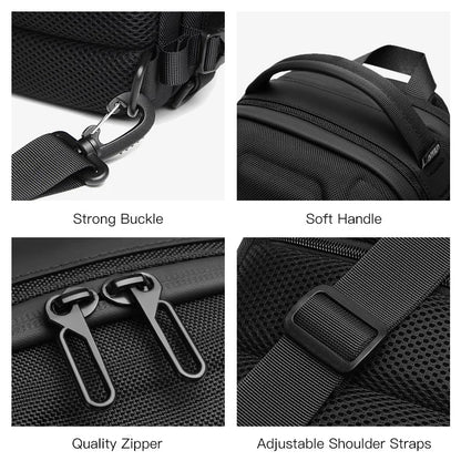 OZUKO Chest Bag Hard Shell Men Sports Shoulder Bag Multifunctional Large Capacity Waterproof High Quality Outdoor Tactical Bag