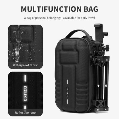 OZUKO Chest Bag Hard Shell Men Sports Shoulder Bag Multifunctional Large Capacity Waterproof High Quality Outdoor Tactical Bag