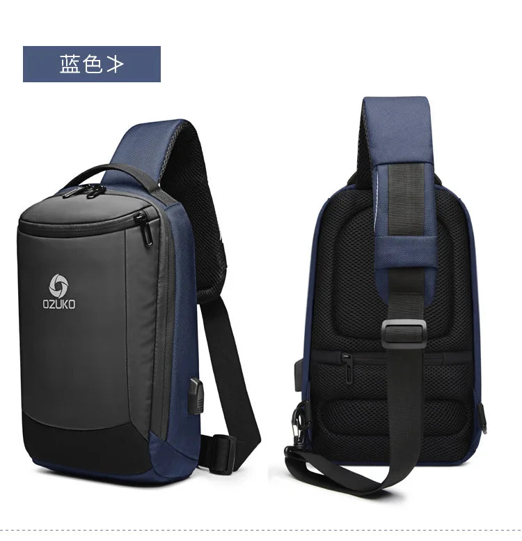 OZUKO Cross shoulder Bag Man Sling Bag Water Repellent Crossbody Bag Male Large Capacity Shoulder Bag Short Trip Messengers Bags