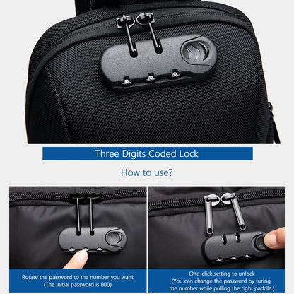 OZUKO Flex bag Crossbody Bag for Men Anti-theft Shoulder Messenger Bags Male Waterproof Short Trip Chest Bag Pack
