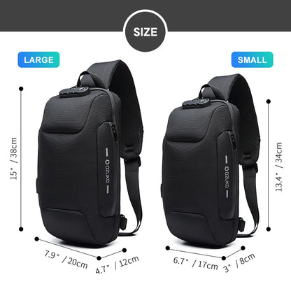 OZUKO Flex bag Crossbody Bag for Men Anti-theft Shoulder Messenger Bags Male Waterproof Short Trip Chest Bag Pack