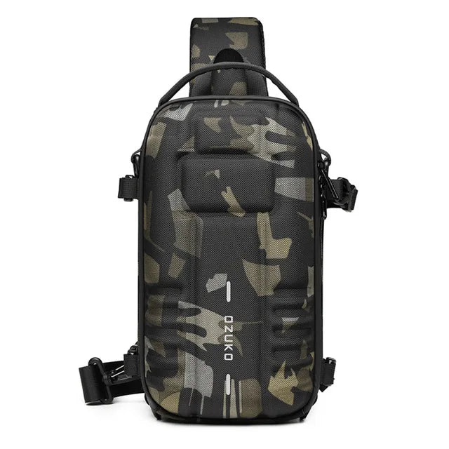 OZUKO Hard Shell  Flex Bag Men Sports Shoulder Bag Multifunctional Large Capacity Waterproof High Quality Outdoor Tactical Bag