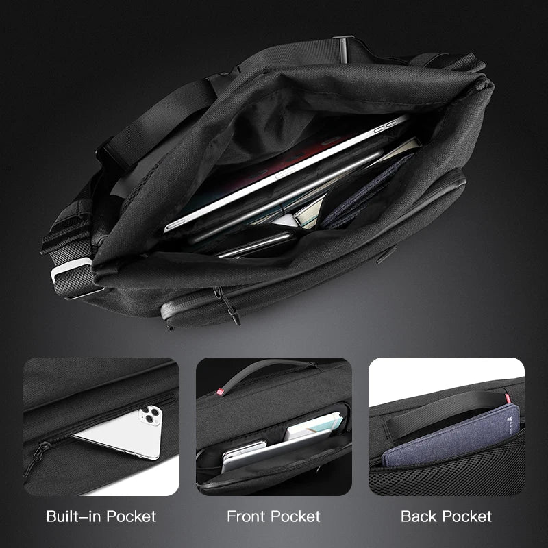 OZUKO Man belt pouch Bag Multifunction Riding Crossbody Bags Male Waterproof Shoulder Bag USB Charging Travel Bag for Men
