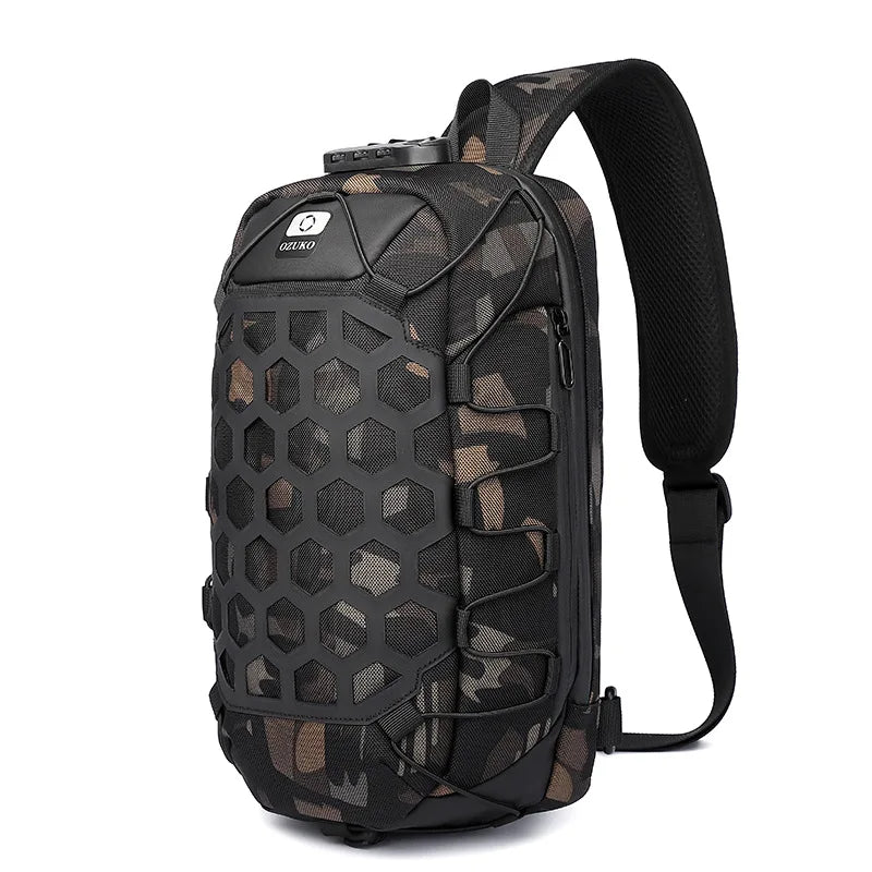 OZUKO Men Anti-theft Crossbody Bags Male Waterproof USB Charging Chest Pack Short Trip Messenger Sling Bag Shoulder Chest Bag