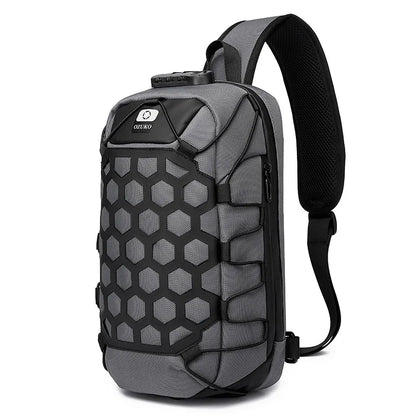 OZUKO Men Anti-theft Crossbody Bags Male Waterproof USB Charging Chest Pack Short Trip Messenger Sling Bag Shoulder Chest Bag