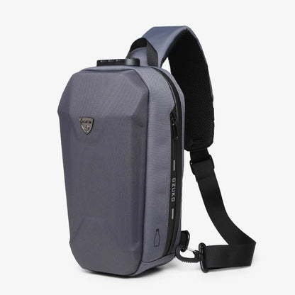 OZUKO Men's EVA Chest Bag Outdoor Riding Men's Cross-body Bag  Sports Motorcycle Waterproof Messenger Bag For Men