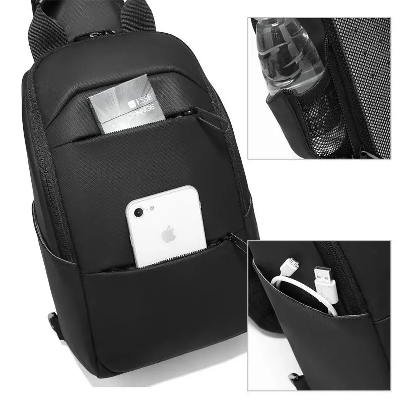 OZUKO Men's Waterproof Crossbody Bag High Quality Male Messenger Shoulder Bag Short Trip Casual Sling Bags for 9.7 inch iPad New