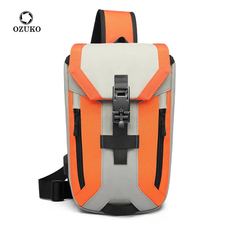OZUKO Messenger bag Men Anti-theft Crossbody Bag 9.7 inch IPAD High Quality Waterproof Male Sling Shoulder Messenger Bag Chest