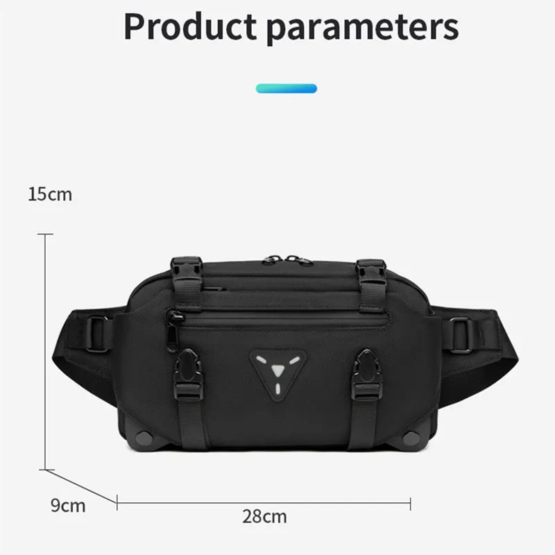 OZUKO Motorcycle leg bag Handbag Chest Bag Multifunctional Large Capacity Casual Fanny Pack Male sports cycling Fanny Pack