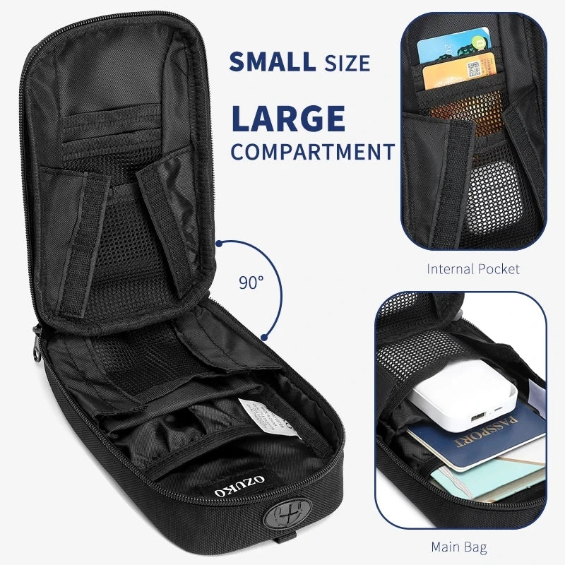 OZUKO Sling bag Fashion Men Crossbody Bag High Quality Waterproof Male Shoulder Messenger Bags for Teenage Small Clutch Handbag