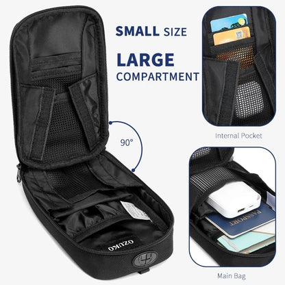 OZUKO Sling bag Fashion Men Crossbody Bag High Quality Waterproof Male Shoulder Messenger Bags for Teenage Small Clutch Handbag