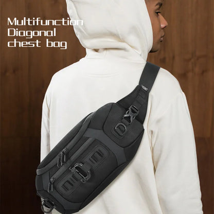 OZUKO Waist Bag Fashion Men Outdoor Sports Tactical Fanny Pack Multifunction Waterproof Male Chest Bag Mens Crossbody Bags Bum